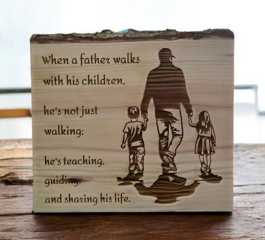 Father Walking with Children