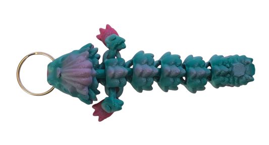 Baby Dragon Flexi Keychain (Green / Purple)