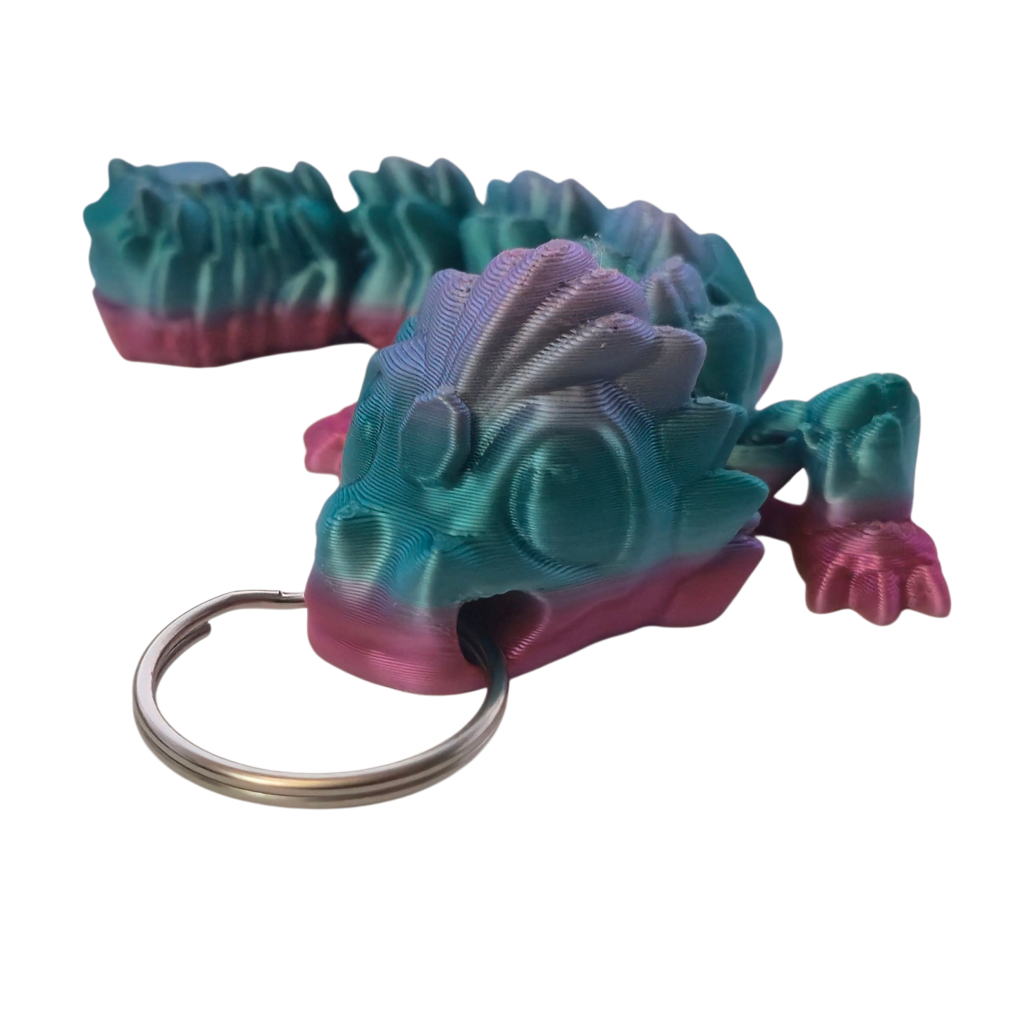 Baby Dragon Flexi Keychain (Green / Purple)