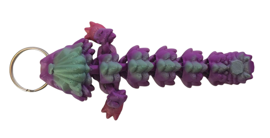 Baby Dragon Flexi Keychain (Purple/Gray)