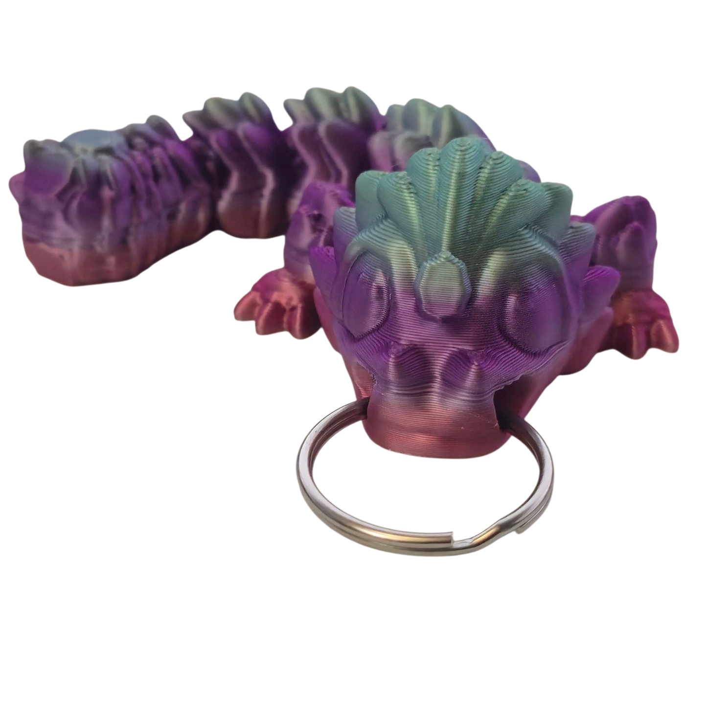 Baby Dragon Flexi Keychain (Purple/Gray)