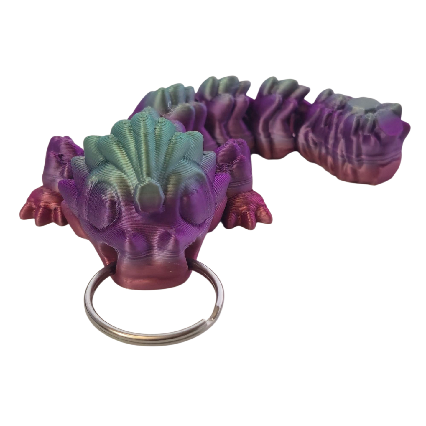 Baby Dragon Flexi Keychain (Purple/Gray)
