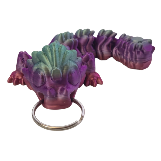 Baby Dragon Flexi Keychain (Purple/Gray)
